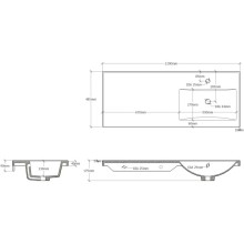Раковина над стиральной машиной 120х48,5 см Onika 612002