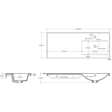 Раковина над стиральной машиной 120х48,5 см Onika 612002