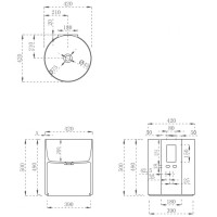 Раковина 42х42 см Abber Kristall AT2704Rubin