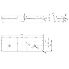 Раковина 150х40 см Abber Kristall AT2807Rubin
