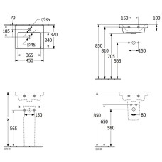 Раковина 45х37см Villeroy & Boch Subway 3.0 43704501