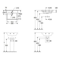 Раковина 50х40см Villeroy & Boch Subway 3.0 43705101