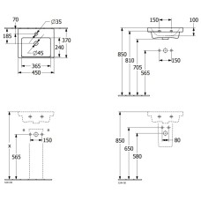 Раковина 45х37см Villeroy & Boch Subway 3.0 43704601