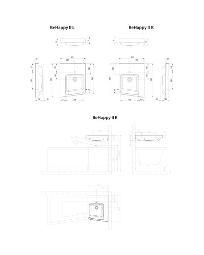 Раковина 50х66,5 см Ravak BeHappy II R XJAP1100001