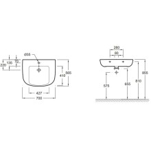Раковина подвесная 70 см Jacob Delafon Odeon Up E4495-00