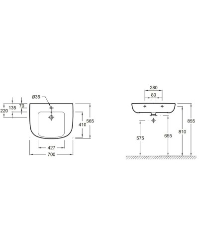 Раковина подвесная 70 см Jacob Delafon Odeon Up E4495-00