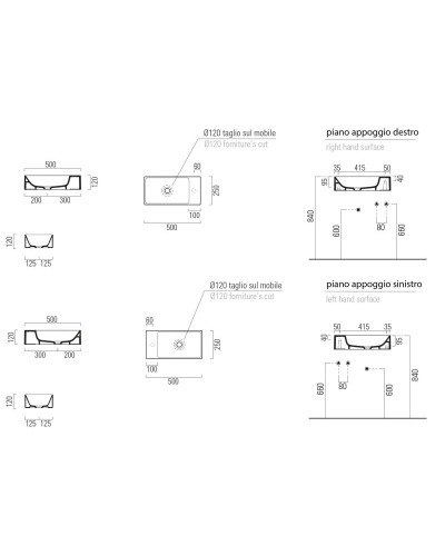 Раковина 50х25 см GSI Kube X 9486017