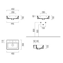 Раковина 45х35 см GSI Kube X 9485109
