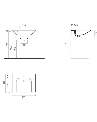 Раковина 70х55 см GSI Community 7632111