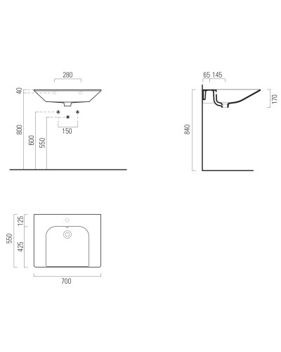 Раковина 70х55 см GSI Community 7633111