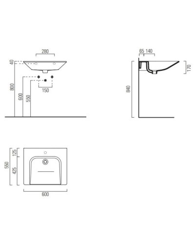 Раковина 60х55 см GSI Community 7634011