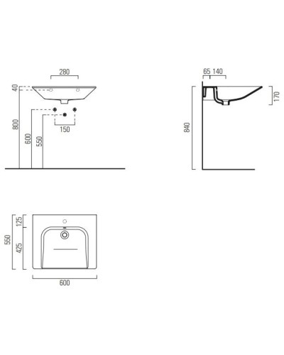 Раковина 60х55 см GSI Community 7635011