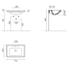 Раковина 75х50 см GSI Classic 8787111