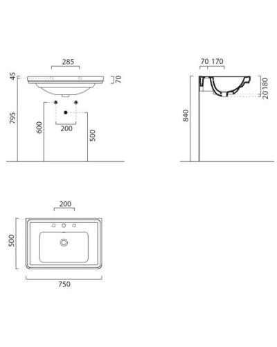 Раковина 75х50 см GSI Classic 8787111