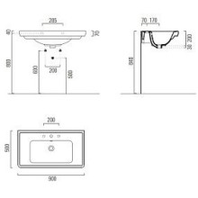 Раковина 90х50 см GSI Classic 8788111