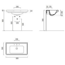 Раковина 90х50 см GSI Classic 8788111