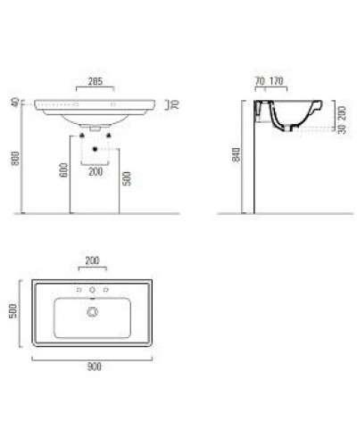 Раковина 90х50 см GSI Classic 8788111