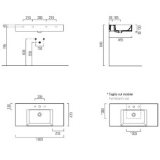 Раковина 100х47 см GSI Kube X 9451111