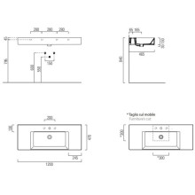 Раковина 120х47 см GSI Kube X 9452111