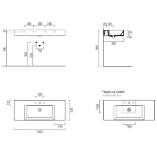Раковина 120х47 см GSI Kube X 9452111