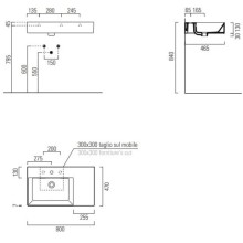 Раковина 80х47 см GSI Kube X 9456111