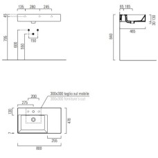 Раковина 80х47 см GSI Kube X 9456111
