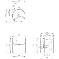Раковина 42х42 см Abber Kristall AT2704Opal