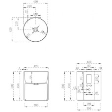 Раковина 42х42 см Abber Kristall AT2704Opal