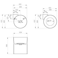 Раковина 42,2х42,2 см Abber Kristall AT2705Aquamarin