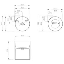 Раковина 42,2х42,2 см Abber Kristall AT2705Aquamarin