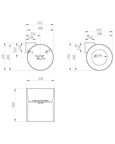 Раковина 42,2х42,2 см Abber Kristall AT2705Aquamarin