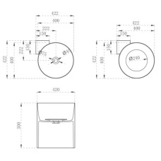 Раковина 42,2х42,2 см Abber Kristall AT2705Emerald