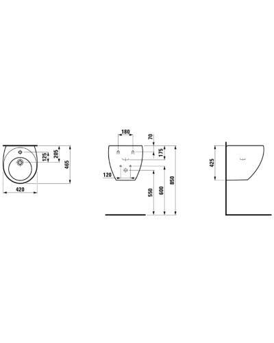 Мини-раковина 42 см Laufen Alessi 8.1597.0.400.104.1