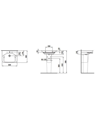 Раковина 60 см Laufen Palace 8.1070.2.000.104.1