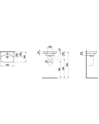 Раковина 45x36 см Laufen Palace 8.1570.1.000.104.1