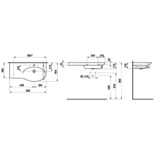 Подвесная раковина 90 см Laufen Palace 8.1670.1.000.104.1