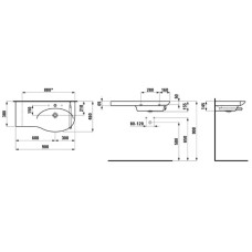 Подвесная раковина 90 см Laufen Palace 8.1670.1.000.104.1