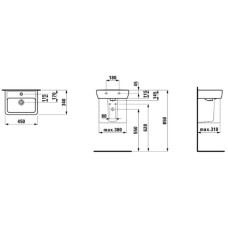 Мини-раковина 45 см Laufen Pro A 8.1195.1.000.104.1