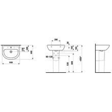 Раковина 55 см Laufen Pro B 8.1095.1.000.104.1