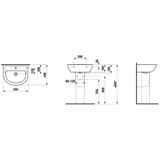Раковина 55 см Laufen Pro B 8.1095.1.000.104.1