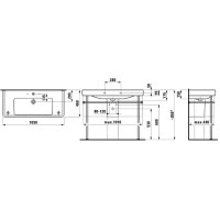 Раковина 105 см Laufen Pro S 8.1396.6.000.104.1