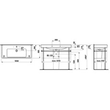 Раковина 105 см Laufen Pro S 8.1396.6.000.104.1