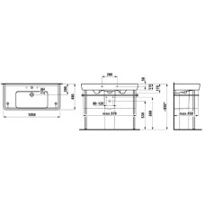 Раковина 105 см Laufen Pro A 8.1395.8.000.104.1