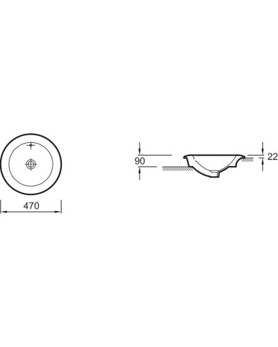 Раковина 47 см Jacob Delafon Ronde E1184-00