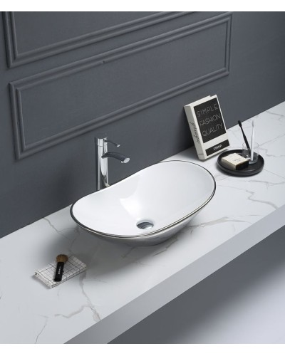 Раковина CeramaLux 61 7811ASW Серебряная