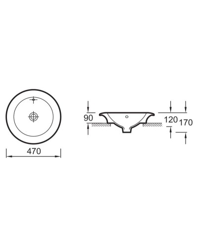 Раковина-чаша Jacob Delafon Ronde 47 E1183-00 Белая