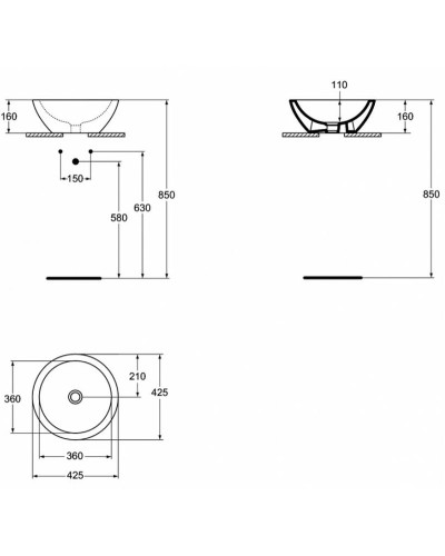 Раковина-чаша Ideal Standard Strada 42 K078301 Euro White