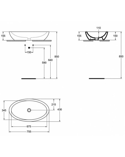 Раковина-чаша Ideal Standard Strada 75 K078501 Euro White