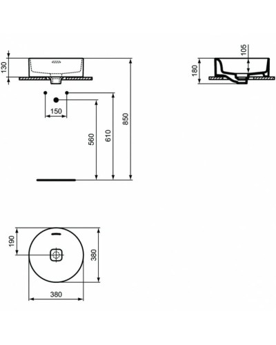 Раковина-чаша Ideal Standard Strada II Round Vessel 38 T292901 Euro White
