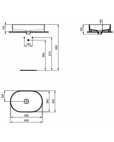 Раковина-чаша Ideal Standard Strada II Oval Vessel 60 T298101 Euro White